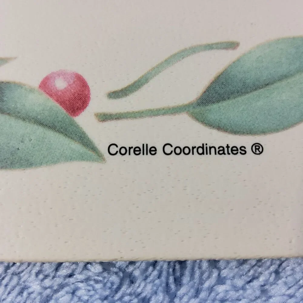 Corelle Coordinates Abundance Oval Placemat Reversible Peach Berries USA 17x11.5